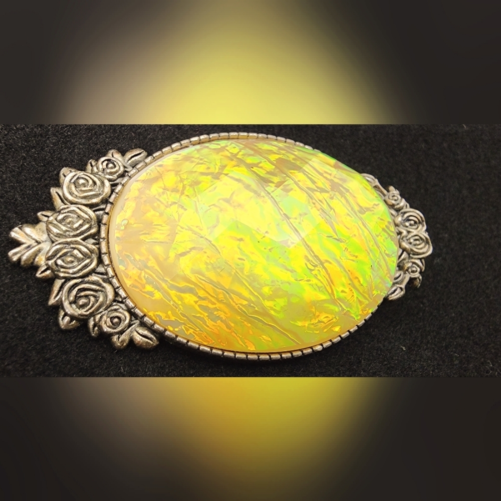 Vintage Unique Yellow Brooch